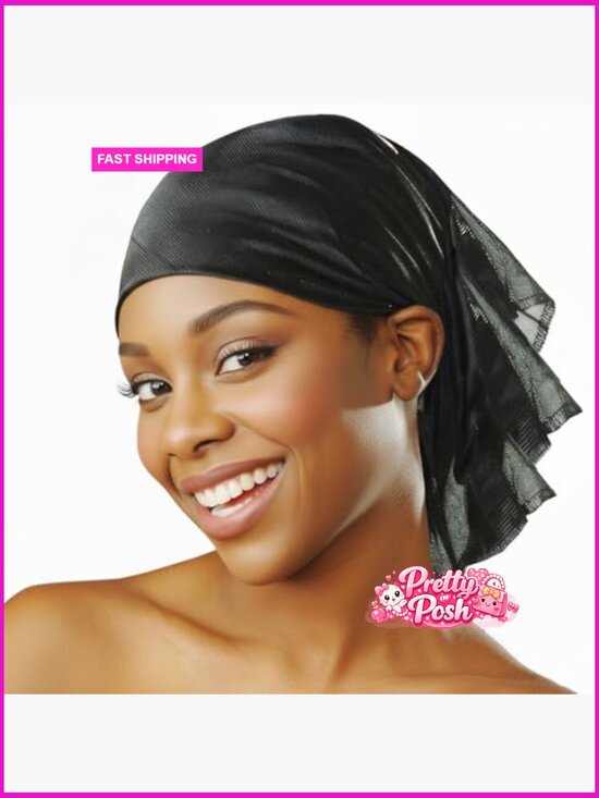 Satin Head Scarf 30x30, Silk Hair Wrap for Sleeping, Headband - Picture 3 of 7
